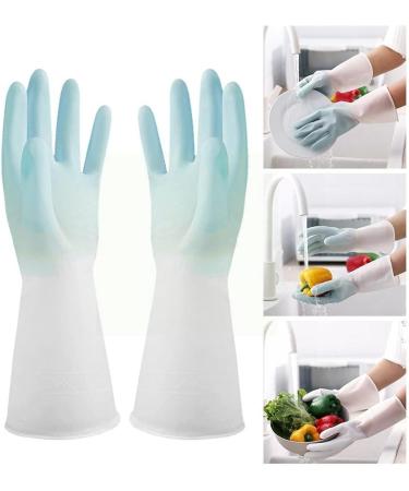 Dishwashing Gloves Silicone Cleaning Gloves Dishwashing Rubber Gloves Scrubbing Tools Washing Bowls Gloves Tools Small Blue - Buy Online on GoSupps.com