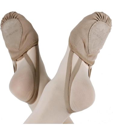 DANCEYOU Pirouette Lyrical Stretch Canvas Half Sole Dance Shoes Tan - Buy Online on GoSupps.com