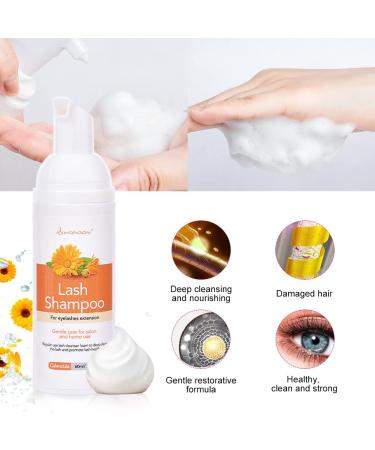 Eyelash Shampoo for Extensions | 60ml Foam Cleaner for Salon & Home Use | Calendula Lash Care - Buy Online on GoSupps.com