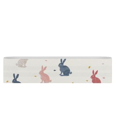 Resistance Bands Exercise Bands Pastel Color Rabbit Printed Elastic Band Leg Bands Resistance Fitness Bands Fabric Resistance Bands style