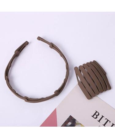 Eventerde Folded Hair Bands Foldable Hair Bands Foldable Travel Headband Telescopic Foldable Headband Stylish Foldable Headband Multi-Purpose Hair Accessories for Women and Girls Light coffee - Buy Online on GoSupps.com