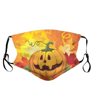PPFINE Smiling Pumpkin Adult Kid Face Mask AdjustableReusable Washable With 2 Filters UnisexOutdoor 1 count (Pack of 1) Cool Pumpkin