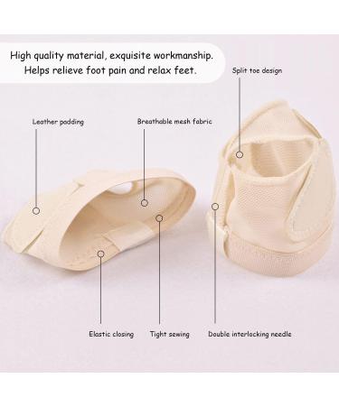2-Pack Ballet Foot Tanga Socks | Forefoot Toe Pads for Ballet & Fitness | Protective Socks in Black & Skin Colors - Buy Online on GoSupps.com