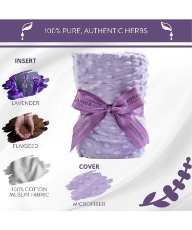 Sonoma Lavender Spa Heat Wrap - Microwaveable Aromatherapy Heating Pad for Neck, Shoulders, Lower Back - Stress & Pain Relief - Removable & Washable Covers - 9 x 26 Lilac Dot - Buy Online on GoSupps.com