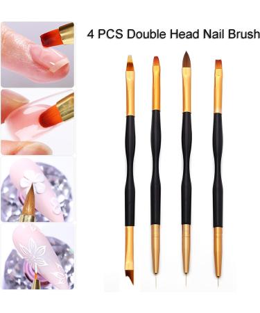 Yoezuo Nail Art Brush Set - 4 Double Ended Brushes for UV Gel Paint & Manicure DIY - Buy Online on GoSupps.com