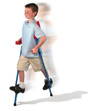 Geospace Original Walkaroo Stilts by Air Kicks (Steel) with Ergonomic Design for Easy Balance Walking (Blue)