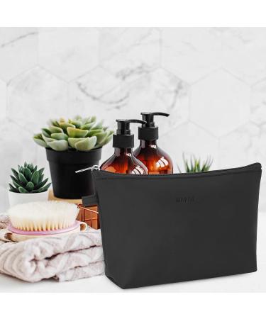 WANDF Pure Black Mini Makeup Bag Organizer - Water Resistant Cosmetic Pouch for Women, Ideal Girls Gift - Buy Online on GoSupps.com