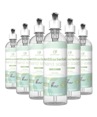 Greenerways Antibacterial Hand Soap | Made in USA | Mint Liquid Hand Soap with Pump and Soothing Aloe Vera | Sulfate-Free, Paraben-Free, Cruelty-Free, Vegan Hand Wash (16 Fl Oz (6 Pack) - Mint) 16 Fl Oz (Pack of 6)