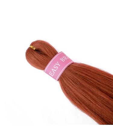 ZERAL Pre Stretched Braiding Hair 28 Inch 6 Packs - Red Copper Yaki Straight Texture Professional Synthetic Braids for Women - Crochet Twist 350# Color - Buy Online on GoSupps.com