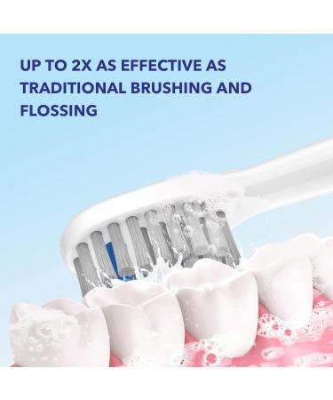 AmuLumon Flossing Toothbrush Heads Replacement 6 Count - Compatible with Waterpik Sonic Fusion/2.0 Brush and Flosser Combo - Full Size White - Buy Online on GoSupps.com