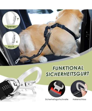 Eyin Dog Harness with Seat Belt | Adjustable Breathable Car Safety Harness (Black XXS) - 2 Carabiner Hooks & Buckle for Secure Travel - Buy Online on GoSupps.com