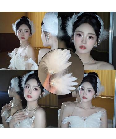 hgnxa Braids Hair Clip for Hot Girls White Feather Shape Hair Barrettes Ballet Dancing Ponytail Hair Barrettes for Teens Girls - Buy Online on GoSupps.com