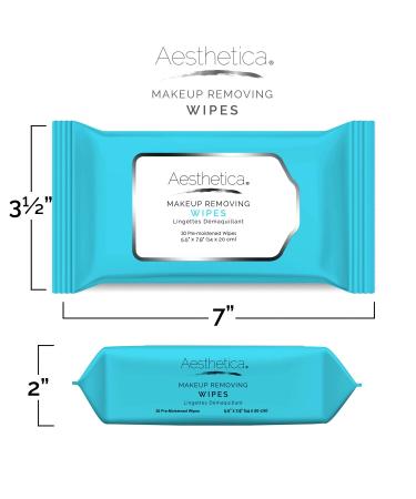 Aesthetica Makeup Removing Wipes - 6 Pack Bulk (180 Wipes) - Hypoallergenic & Dermatologist Tested - Oil & Fragrance Free - Made in USA - Buy Online on GoSupps.com