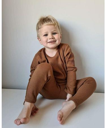 20 Colours Ribbed Pyjama for Unisex Boys and Girls | DreamBuy Loungewear for Babies, Women, and Men | 6-12 Months | Caramel - Buy Online on GoSupps.com