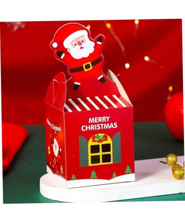 LALAFINA 10pcs Boxes Christmas Wrapping Carton Paper Food Containers Xmas Christmas Goody Boxes Shopping Bag 9X8.5X8.5cm Red - Buy Online on GoSupps.com