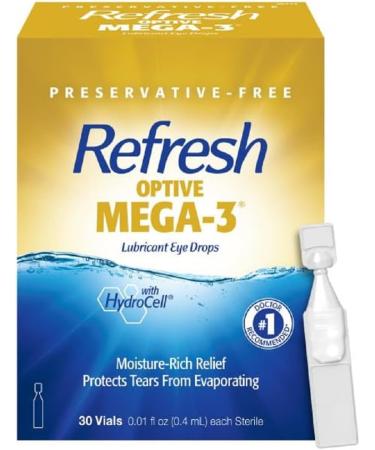 Refresh Optive Mega-3 Lubricant Eye Drops 30 Count (Pack of 1) - Buy Online on GoSupps.com