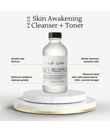 FACE Skin Awakening Cleanser + Toner Duo - Alcohol-Free Oil-Free All-Natural Vegan Formula with Organic Witch Hazel & Aloe | 4oz - Buy Online on GoSupps.com