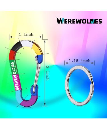 Werewolves Keychain Carabiner Set - 10pcs 2 Aluminum Mini Carabiner Clips with 5 Key Rings Assorted - Buy Online on GoSupps.com
