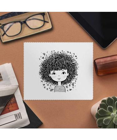 Buy 2 'Girl with Curly Hair' Microfiber Lens Cleaning Cloths | Premium Quality for Glasses & Screens - International Shipping Available - Buy Online on GoSupps.com