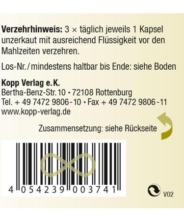 KOPP Vital Lacto Activ - 90 Capsules of 18 Lactic Acid Bacteria | Pharmacy Quality Probiotics | International Shipping Available - Buy Online on GoSupps.com