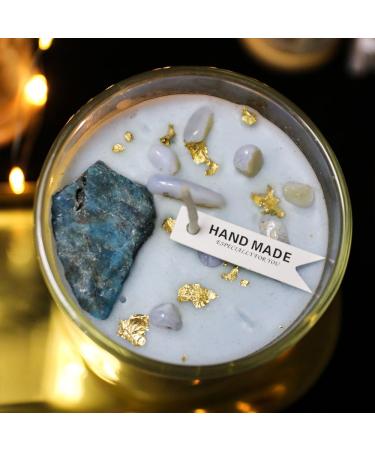 Healing Crystals Candle | Reiki Charged Crystal Manifestation Candle with Crystals Inside | Scented | One-Wick with Quartz | Luxury Gift Box