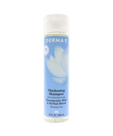 DERMA E Thickening Shampoo for Thinning Hair – Natural Hair Growth Shampoo – Sulfate Free Therapeutic Mint and Herbal Volumizing Shampoo, 10 oz