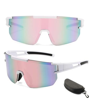 Zumlloma bicycle glasses men women bicycle glasses windproof UV 400 colorful bicycle glasses anti-UV racing bike glasses for outdoor activities such as cycling ride car ride fishing golf white - Buy Online on GoSupps.com