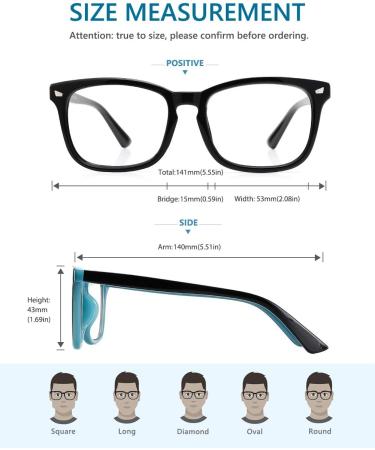 Buy Cyxus Blue Light Filter Glasses - Anti-Digital Eye Strain - Stylish Black & Blue | Screen Safety for Laptops Smartphones & Tablets - Buy Online on GoSupps.com