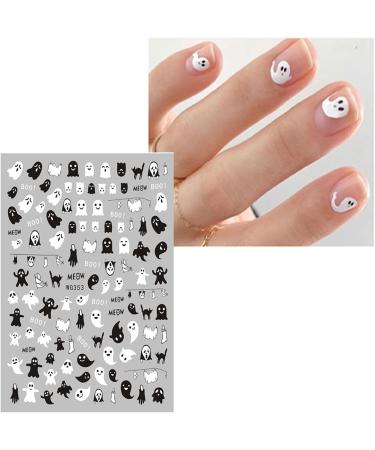 JMEOWIO 8 Sheets Halloween Nail Art Stickers Decals Self-Adhesive Cute Ghost Pink Pumpkin Nail Supplies Nail Art Design Decoration Accessories - Buy Online on GoSupps.com