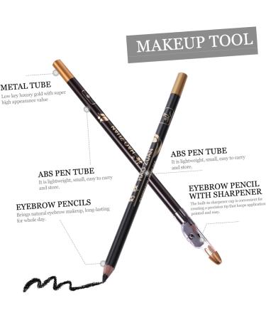HAPINARY 16 Pcs Pencil Sharpener Eyebrow Pencil Eyebrow Pencils Waterproof Brow Pencil Black Wooden - Buy Online on GoSupps.com
