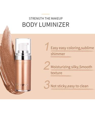 MEICOLY Face & Body Luminizer Liquid - Bronze Gold Illuminator for Smooth Glow | Waterproof Highlighter Shimmer Oil for Makeup & Moisturizing - Buy Online on GoSupps.com