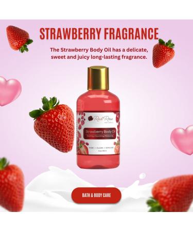 Buy Strawberry Body Oil - Natural Hydrating & Moisturizing Body Oil for Women | Long Lasting Fragrance | Vegan | 4 fl. oz International Shipping - Buy Online on GoSupps.com