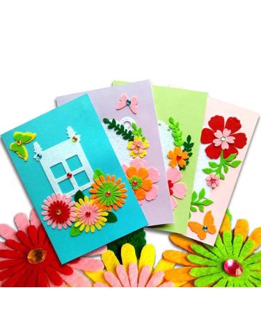 QIAONIUNIU Card Making Kits DIY Handmade Greeting Card Kits for Kids, Christmas Card Folded Cards and Matching Envelopes Thank You Card Art Crafts Crafty Set Gifts for Girls Boys 3