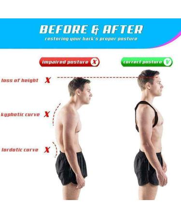 Back Correction Belt | Adjustable Comfortable Back Brace for Neck & Back | Breathable Posture Support (Black Size M - Buy Online on GoSupps.com