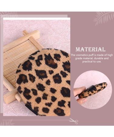 Beaupretty 4pcs Leopard Print Round Puff - Large Flocking Cloth Makeup Powder Puffs for Flawless Application | International Shipping Available - Buy Online on GoSupps.com