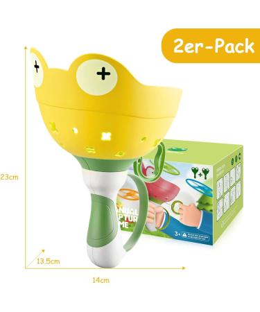Fullware Flying Disc Launcher & Propeller Toys - 2 Packs & 12 Discs for Kids 3-6 Years - Perfect Outdoor Garden Game Gift for Boys & Girls (Yellow & Red) - Buy Online on GoSupps.com
