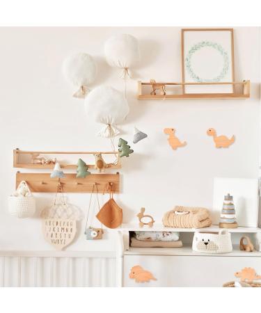 Buy 4-Piece Wooden Cabinet Buttons for Children's Rooms | Animal Motif Furniture Handles with Self-Adhesive & Screws - Dinosaur Design - Buy Online on GoSupps.com