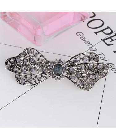 Vintage Hair Barrettes with French Clip and Sparkling Stones - Set of 4 | Elegant Hair Clips for Women - 3.5 Length | Retro Spring Hair Accessories for Styling Thick and Medium Hair - Buy Online on GoSupps.com