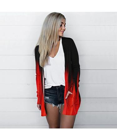 Long Shirt Outerwear Top Thin Warm Knitted Coat Women's Blouse V-Neck Shirt Tunic Long Women's Tunic Women's Shirt Casual Checked Shirt Women's Winter Chunky Knit Jacket E-red L - Buy Online on GoSupps.com