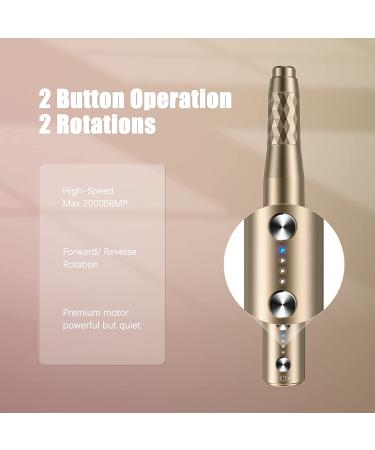 EVASSAP Cordless Electric Nail Drill Set - Portable Rechargeable Manicure Pedicure Tool (Gold) - Buy Online on GoSupps.com