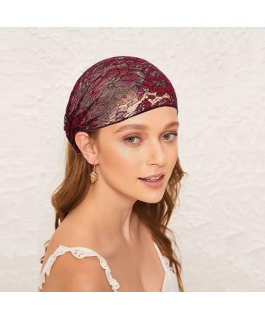 Urieo Black Lace Headbands with Flower Embroidery - Pack of 3 | Boho Vintage Hair Accessories for Women - Buy Online on GoSupps.com