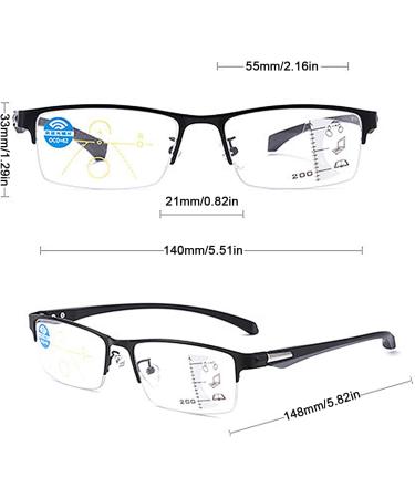 Photochrome Progressive Multifocus Reading Glasses | UV400 Self-Tinting Sunglasses | Rectangular Multifunctional Eyewear for Men & Women | Ideal for Outdoor Reading - Buy Online on GoSupps.com