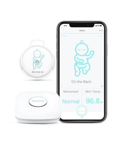 Sense-U Smart Baby Monitor 2: Monitors Infant Body Movement, Rollover, Abdominal Skin Temperature and Baby Room's Temperature, Humidity Level with Real-time Notification from Anywhere, Green