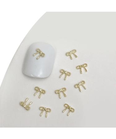 3D Metal Nail Nail Embellishments 20pcs Bowknot Nail Decorations For Individual Styles Nail Embellishments 02gold