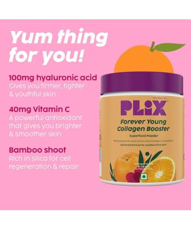 YANG Collagen Supplement Powder to support Skin Elasticity Firmness & Youthful Glow | 100% Plant-based with Hyaluronic & Vitamin C | For Women & Men | Orange Flavour Pack of 1 - Buy Online on GoSupps.com