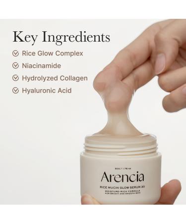 Arencia Rice Mucin Overnight Glow Masque facial s rum 30 50 g repulpe la peau avec acide hyaluronique - Buy Online on GoSupps.com