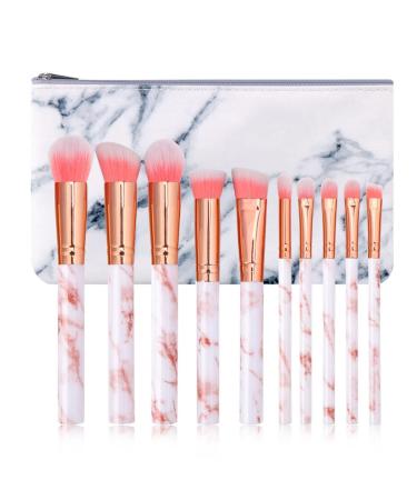 Marble Makeup Brush Set Beauty Tools Loose Brush Son Full Set of Beauty Tools(Color:Argento) Light Grey Argento