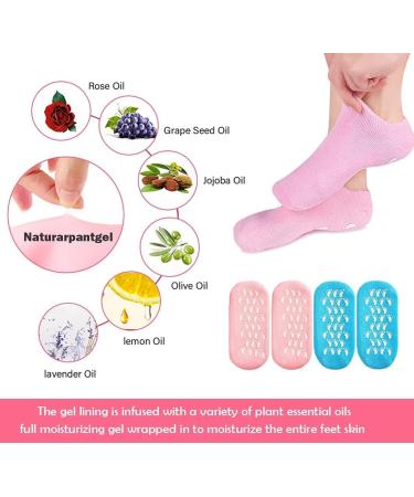 Moisturising Spa Gel Socks Cracked Foot Dry Hard Skin Care Protector Infused with Essential Oils Best for Repairing Softeing Dry Cracked Feet Skins 2 Pairs - Buy Online on GoSupps.com