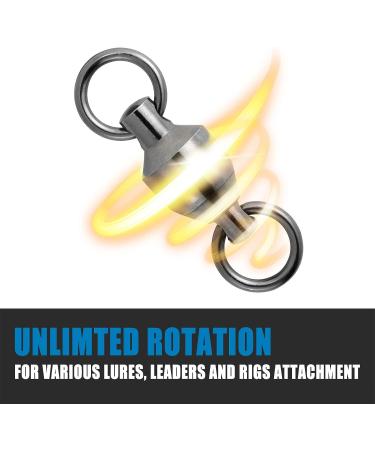 Dr.Fish Ball Bearing Swivels - Saltwater Fishing Tackle - Heavy Duty Black Nickel - 20 Pack #4-200LB - Buy Online on GoSupps.com