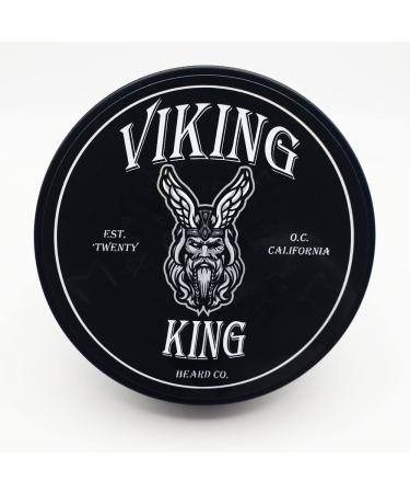 VIKING KING BEARD CO. Beard Balm- Black (Lemongrass/Tea Tree Mint/Cedarwood)- All Natural Beard Balm